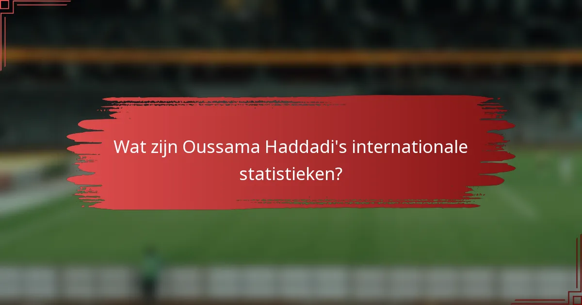 Wat zijn Oussama Haddadi's internationale statistieken?