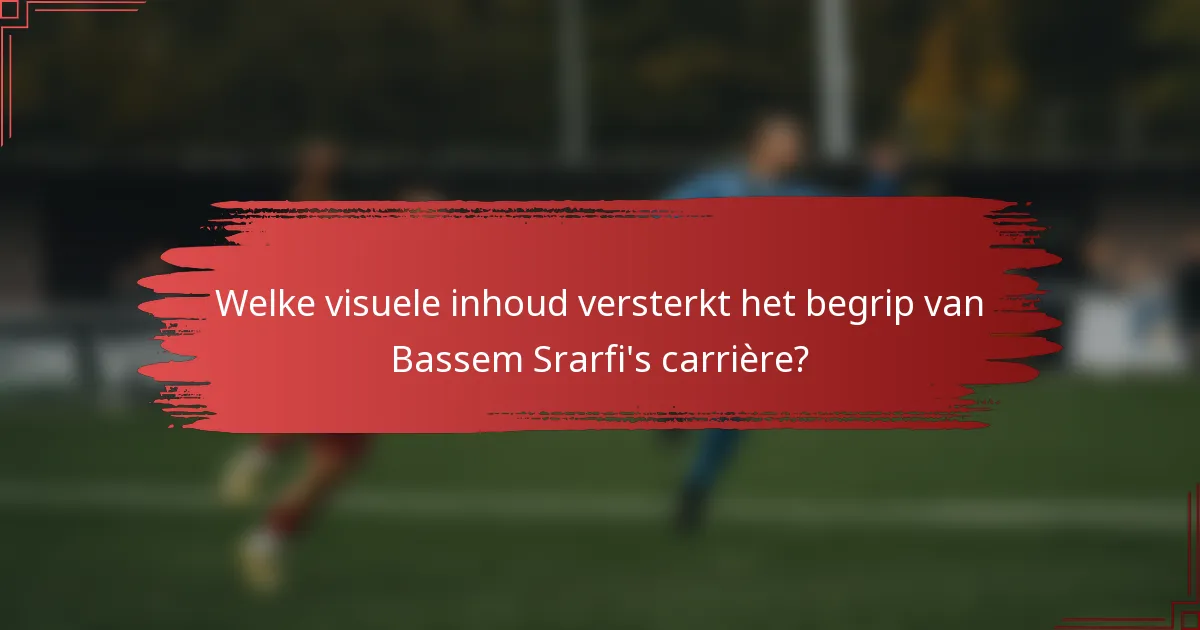 Welke visuele inhoud versterkt het begrip van Bassem Srarfi's carrière?
